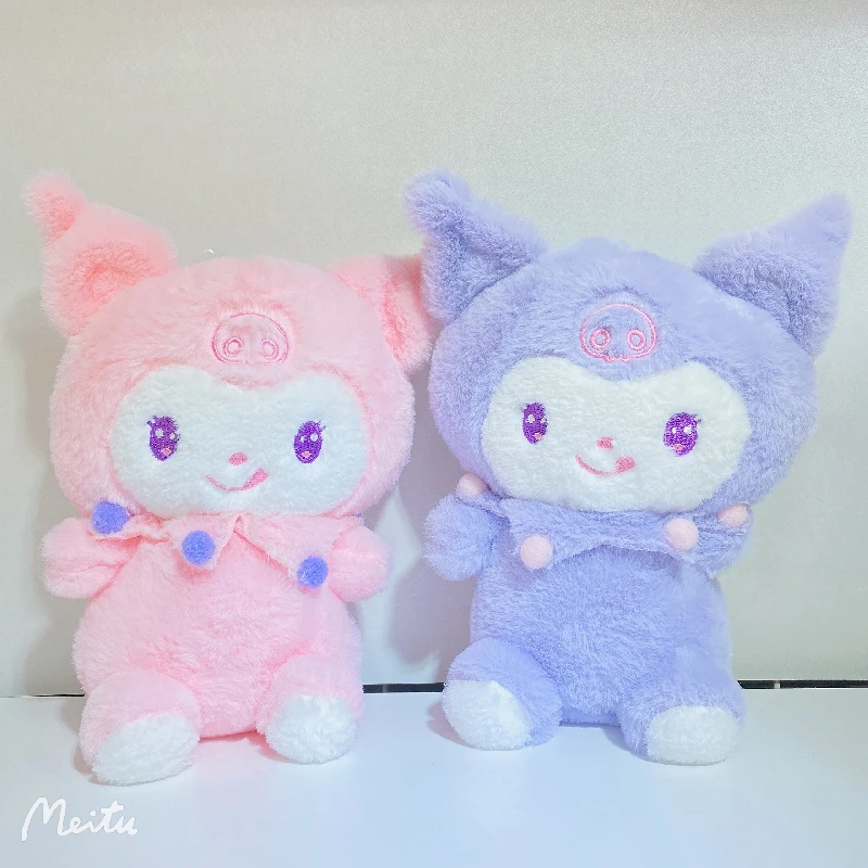 

25cm Sanrio Anime Kawaii Kuromi Plush Toy Pillow Soft Plushies Cartoon Home Decoration Dolls Toys for Children Birthday Gifts