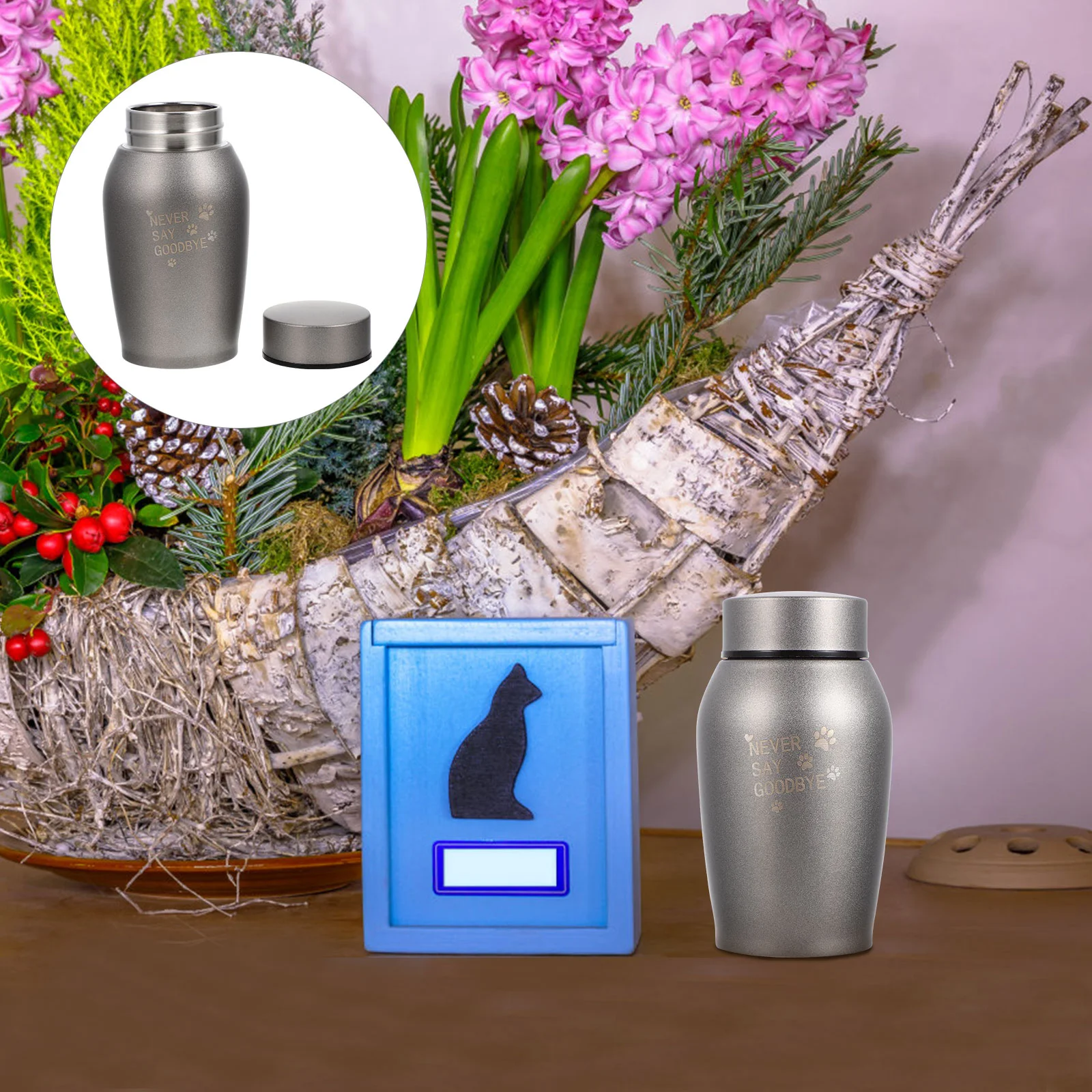 

Urn Petdog Memorial Cremation Urns Keepsakefuneral Box Metal Steel Ash Small Cat Casket Stainless Dogs Cats Animal Jar Mini