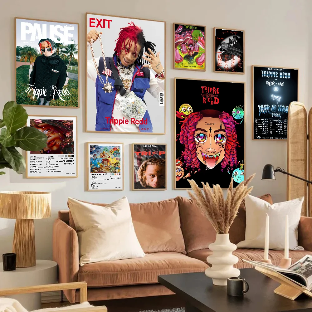 Рэпер T-Trippie Крутой R-Redd Художественная Наклейка На Стену Винтажная Декоративная