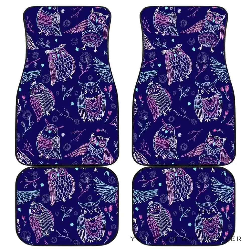 

Cute Owls Pattern Boho Style Ornament Front And Back Car Mats 045109