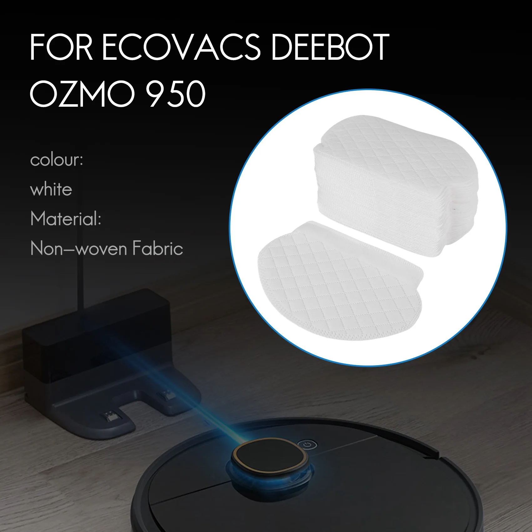 

40 шт., тканевые тряпки для робота-пылесоса Ecovacs Deebot Ozmo 950 920 905