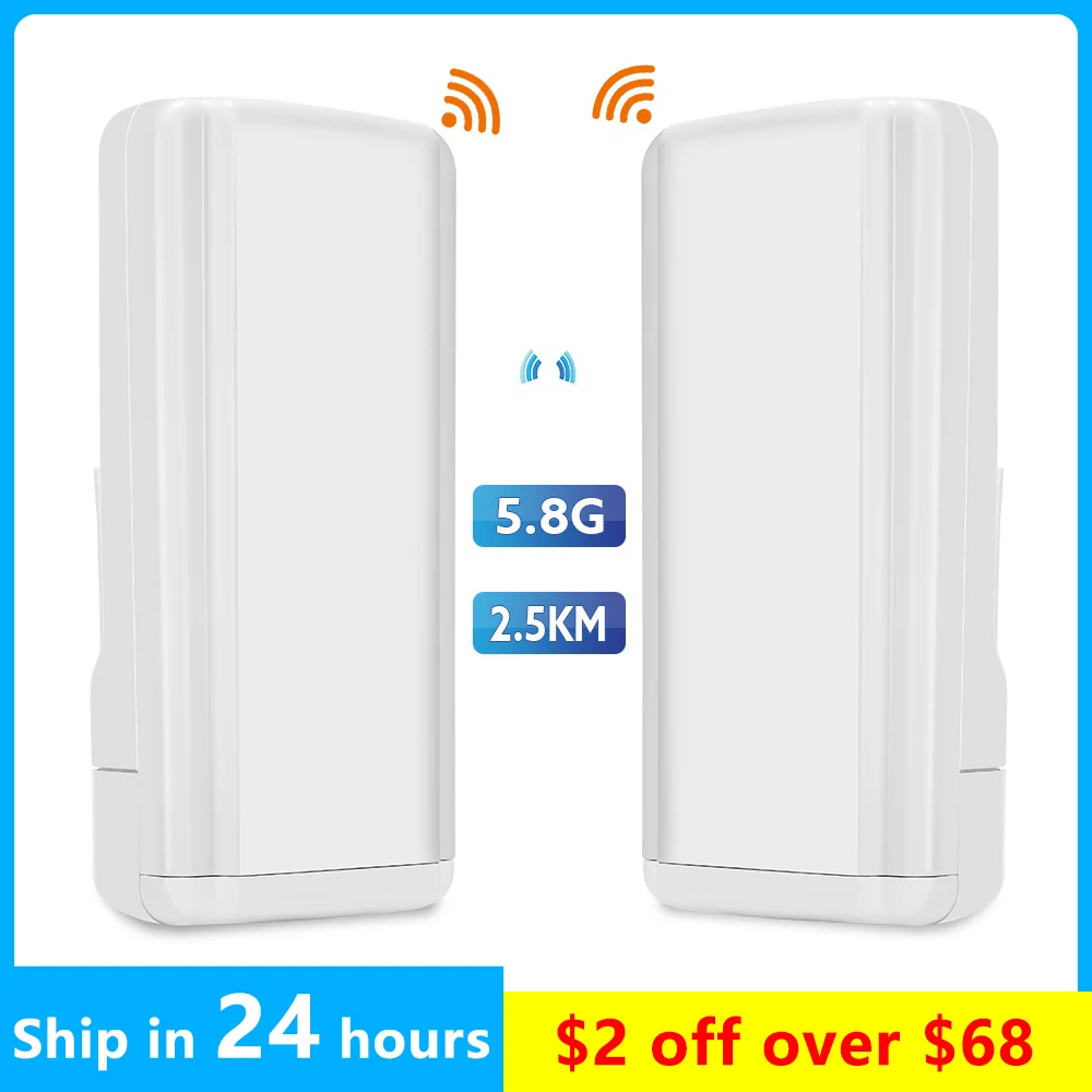 2 Pcs Wireless WiFi Bridge Outdoor CPE Router wifi 4g 5.8ghz 450Mbps Repetidor wifi Extender 5ghz Long Range Access Point