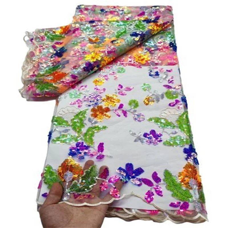 

Multcolor African Lace Fabric With 3D Flower Mix Sequins Mesh Lace Sew Clothes Traditional Wear Evening Gown Green/Pink