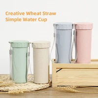 obelix 430ml new plastic cup wheat straw single layer handy cup wheat straw student creative handy cups portable water bottles