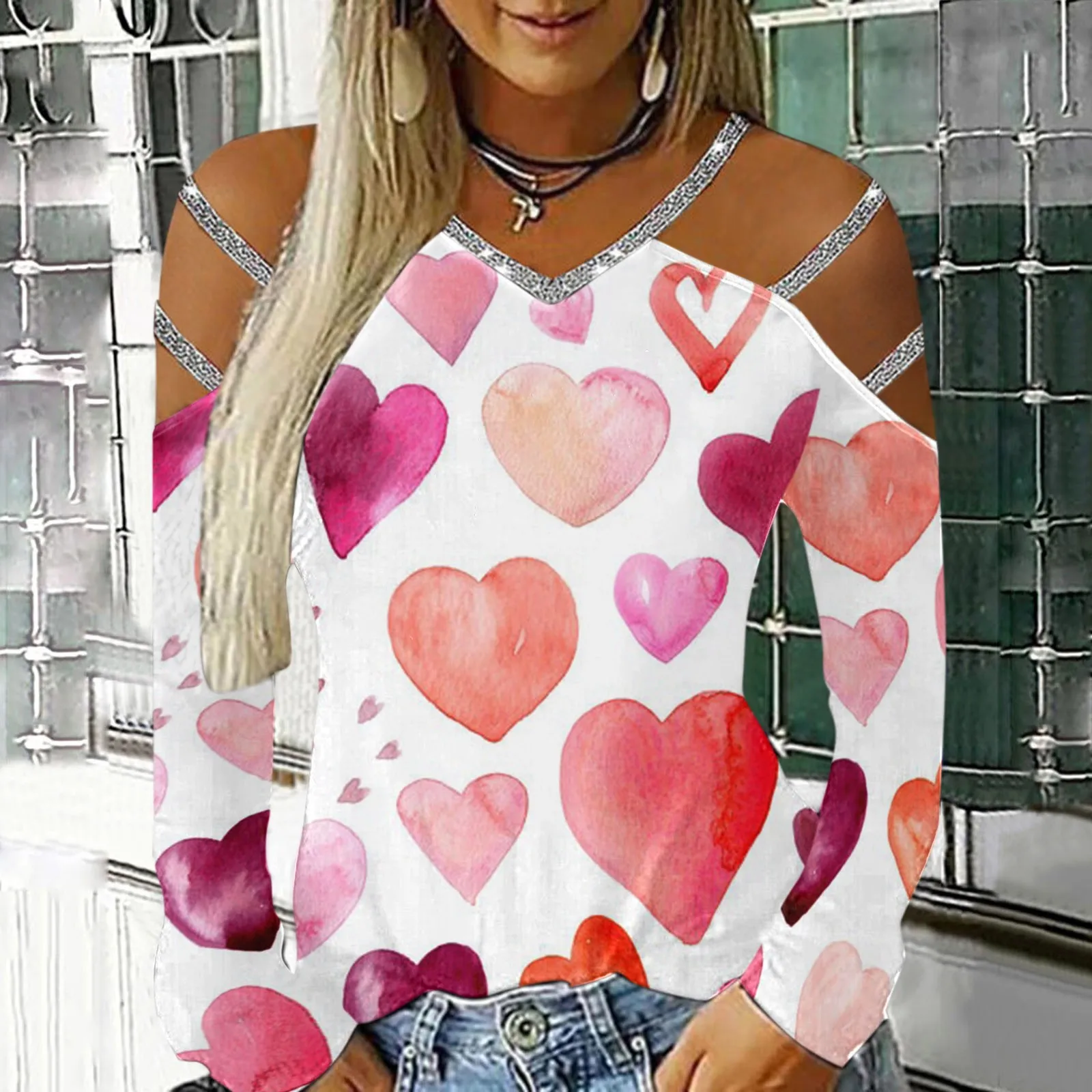 

Tee Shoulder Blouses Sleeve Shirts Prints Short Tops Women Tee Cold Causal Tee Women's T-Shirts Womens Polyester T Shirts