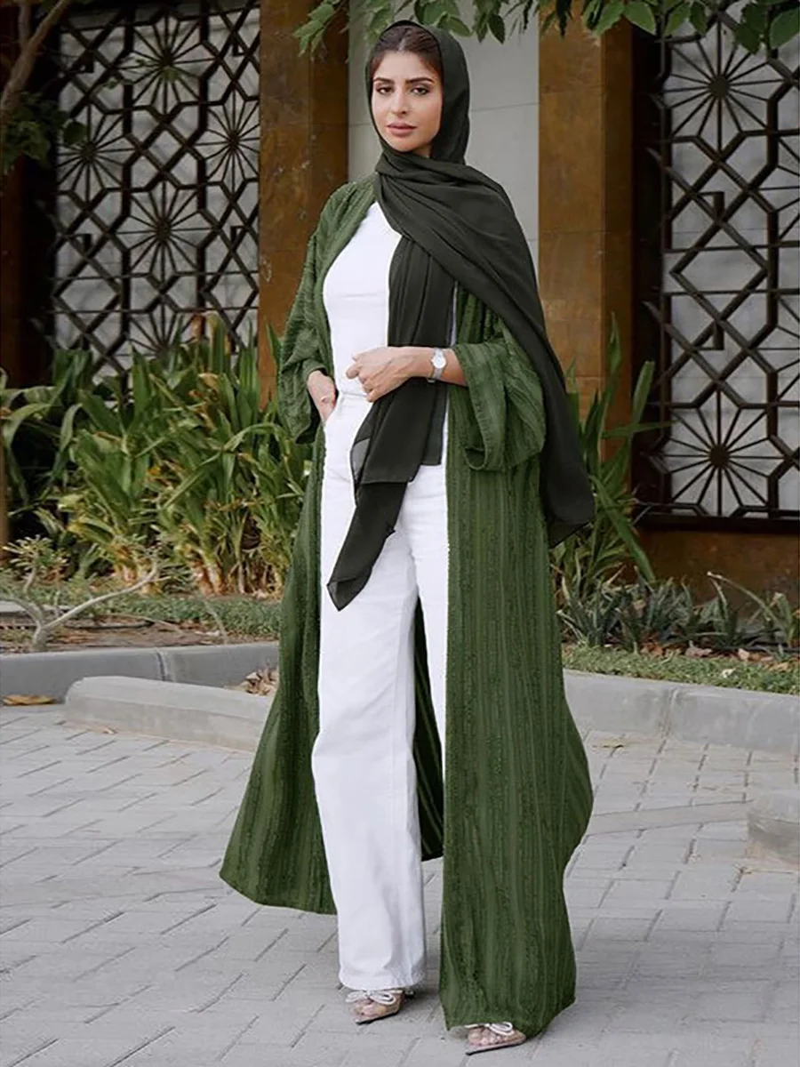 Рамадан ИД Мубарак, трикотажное открытое кимоно, женское платье в мусульманском стиле