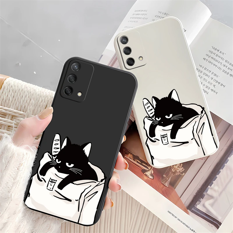 Cartoon Anime Cats Case For OPPO A78 A76 A74 A60 A57 A54 A53 A38 A31 A17 A16K A15 A9 Shockproof Silicone Soft Phone Cover Funda