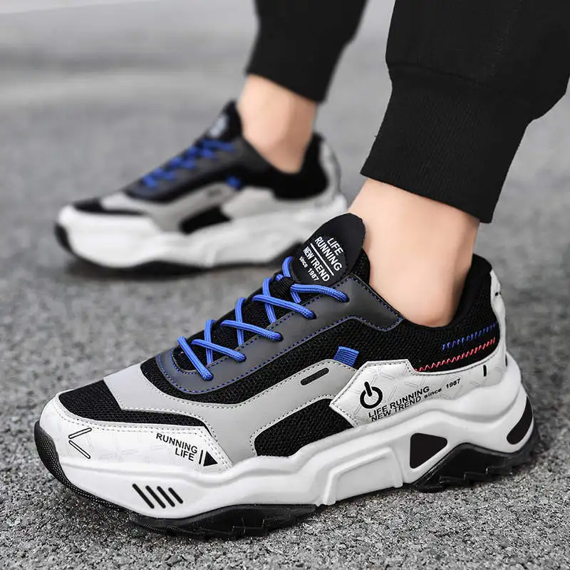 

Sport Shoes Man Lace Up Men's Running Shoes Without Heel Red Sports Shoes Antiskid Elastic Laces Sneakers Athlete Tennis Buty