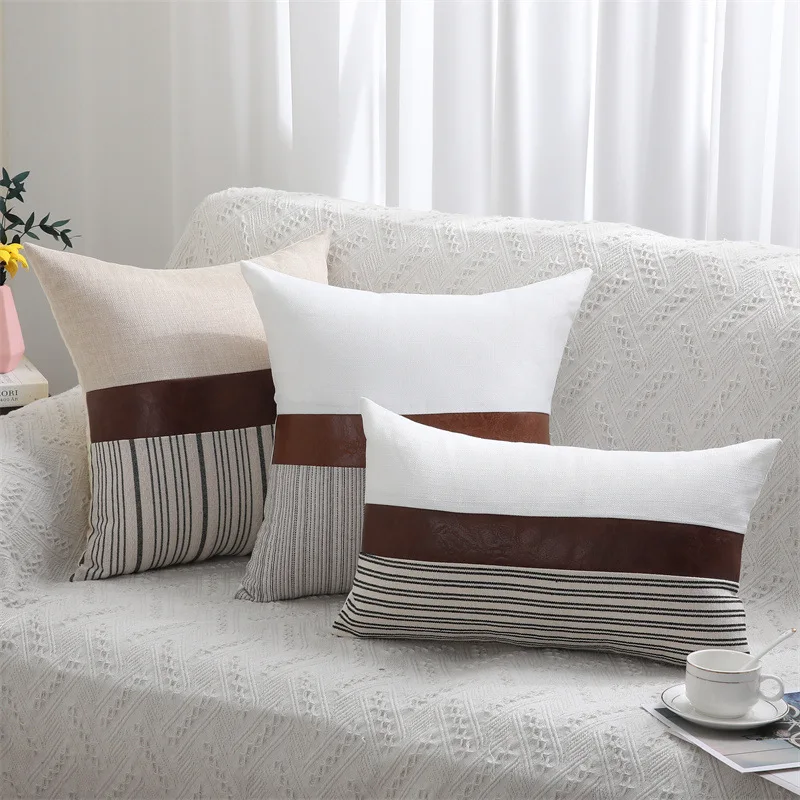 

Homaxy Simple Luxury Pillow Case For Sofa Bed Striped Cushion Cover Aesthetic Pillowcase Comfortable Decorative Dakimakura