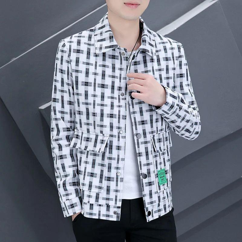 

Spring 2022 New Korean Version of The Trend Slim Short Style Handsome Fashion Brand Young Men's Jacket