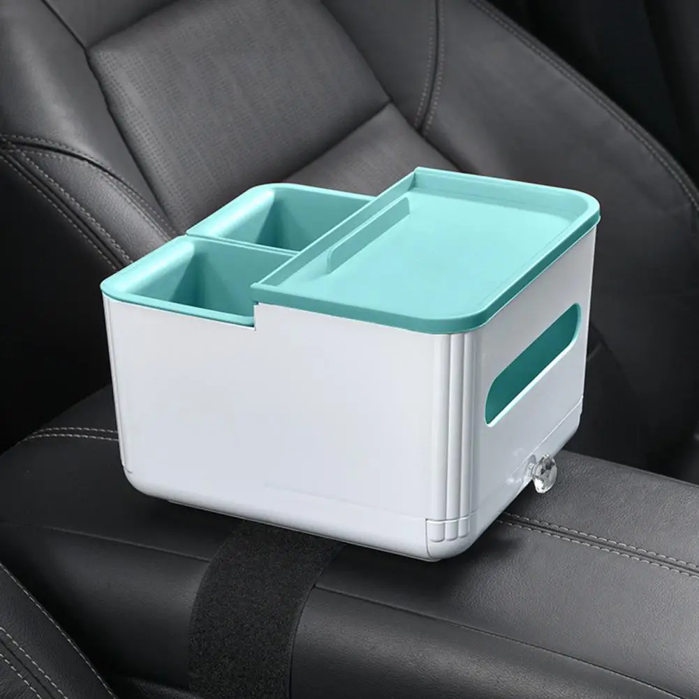 

Car Tissue Storage Box Excellent Large Capacity Space Saving Multi-function Car Storage Box for Vehicle