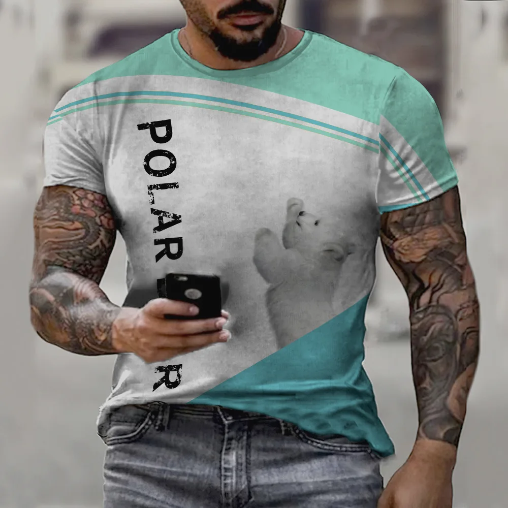 Printed Simple Casual Men's T-shirt Print round Neck