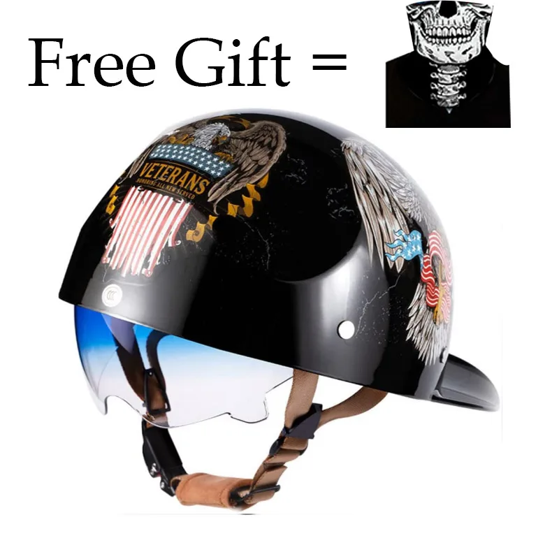 

Motorbike Baseball Helmet Goggle Motorcycle Helmet Accessories Cascos Para Moto Ladle Helmet Men Half Helmet Predator Helmet 05