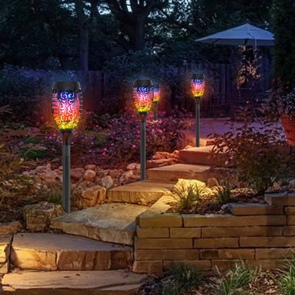 

12LED Solar Flame Torch Lights Garden Decoration Flickering Light Waterproof Outdoor Flame Torch Light Lawn Path Yard Patio Lamp