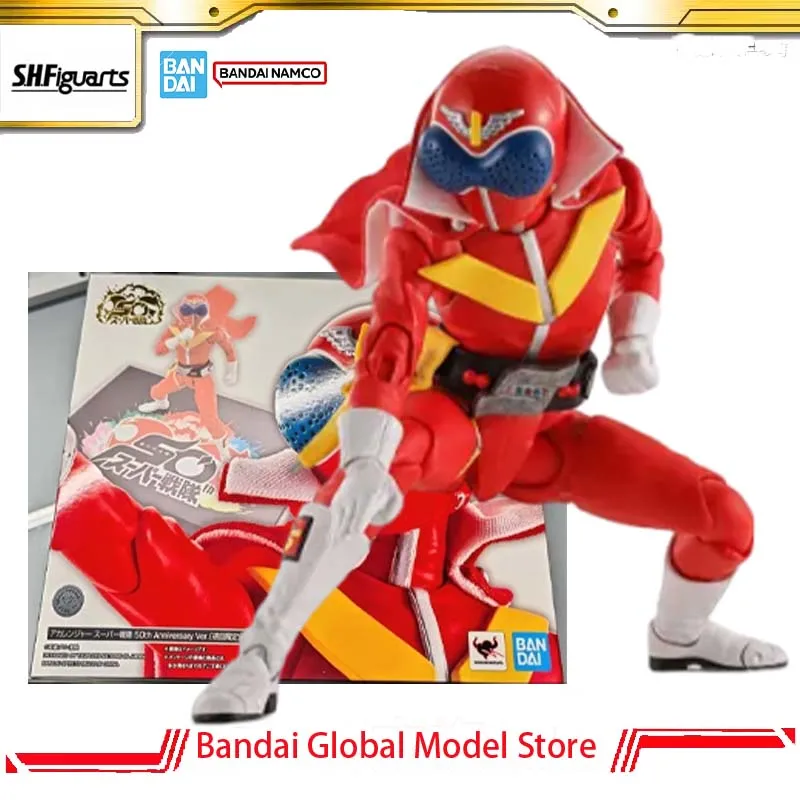 Фото Оригинальная фигурка Bandai S.H.Figuarts Shinkocchou Seihou AkaRanger к 50-летию Super Sentai, коллекционная модель меха. №1