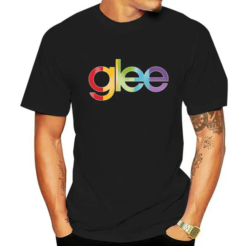 

Цветная футболка с логотипом Glee, цветная футболка с логотипом glee