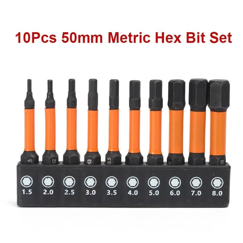 Набор торцевых гаечных ключей 10 шт. 50 мм диаметром 1/4 дюйма шестигранный