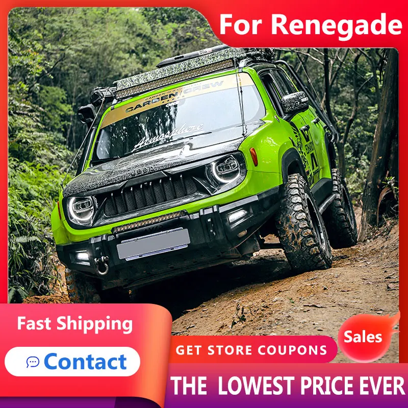 

Car Accessories For Jeep Renegade 2015-2021 LED Auto Headlights Assembly Upgrade High Configure Bicofal Len Lamp DRL Frontlight