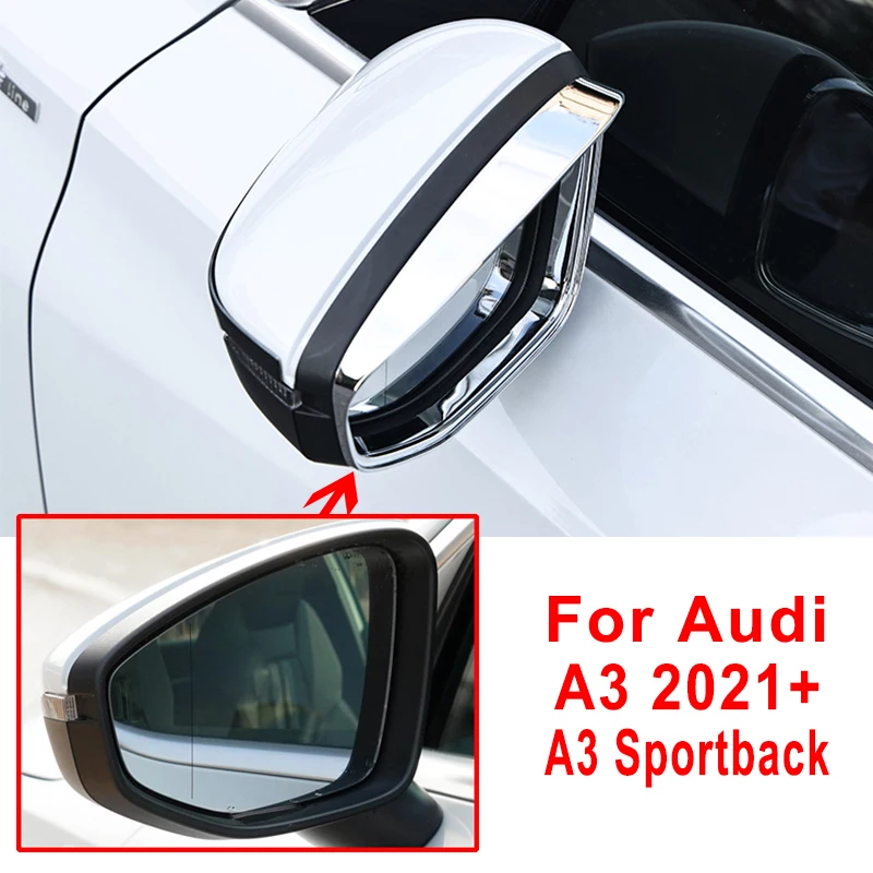 

For Audi A3 8Y Sportback 2021 2022 Side Rear View Mirror Rain Protector Cap Wing Mirror Cover Car Styling Accessories Chrome