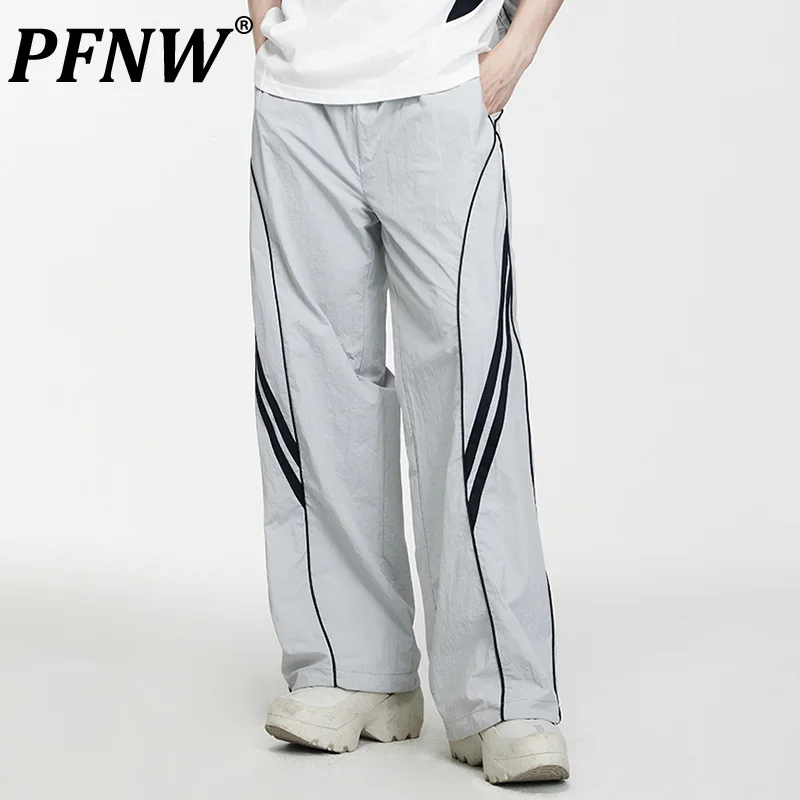 

PFNW Spring Summer New Men's Side Stripes American Vintage Sweatpants Fashion Comfortable Darkwear Wide Leg Casual Pants 12A9673