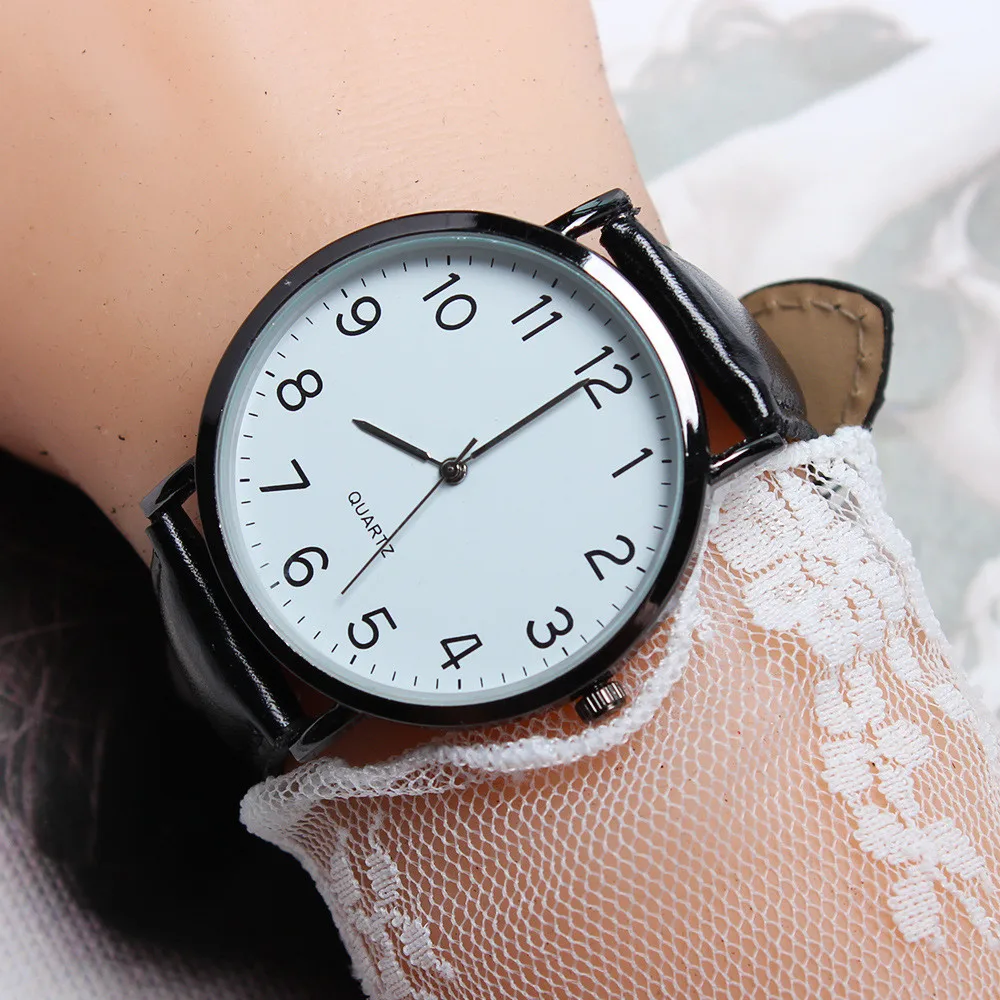 

Unisex Simple Business Fashion Leather Quartz Wrist Watch Great Gift For Lover Couple Wristwatches Female Quartz Watch Reloj