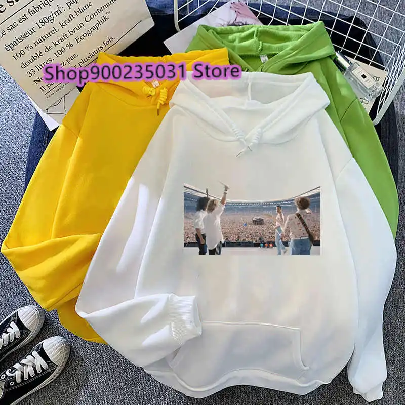 90s Queen Band Hoodie Women Harajuku Hoodies Streetwear Freddie Mercury Print Funny Graphic Sweatshirt Female dropshipping
