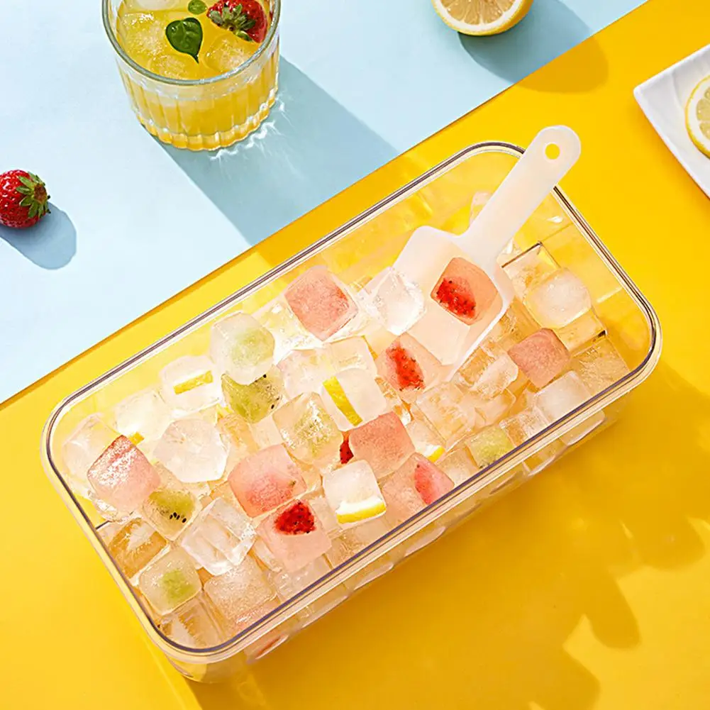 

NEW Silicone Ice Molds With Lid Easy Release Food Grade Large Capacity Ice Cube Tray For Whisky Cocktails Pudding