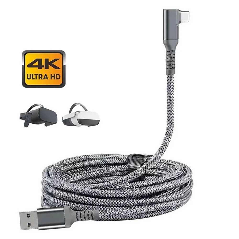 Локоть USB 3,2 Gen 1 Type-C VR кабель для передачи данных Быстрая зарядка для Oculus Quest 1/2 5Gpbs PD 60W 4K USB-C шнур штырь-штырь