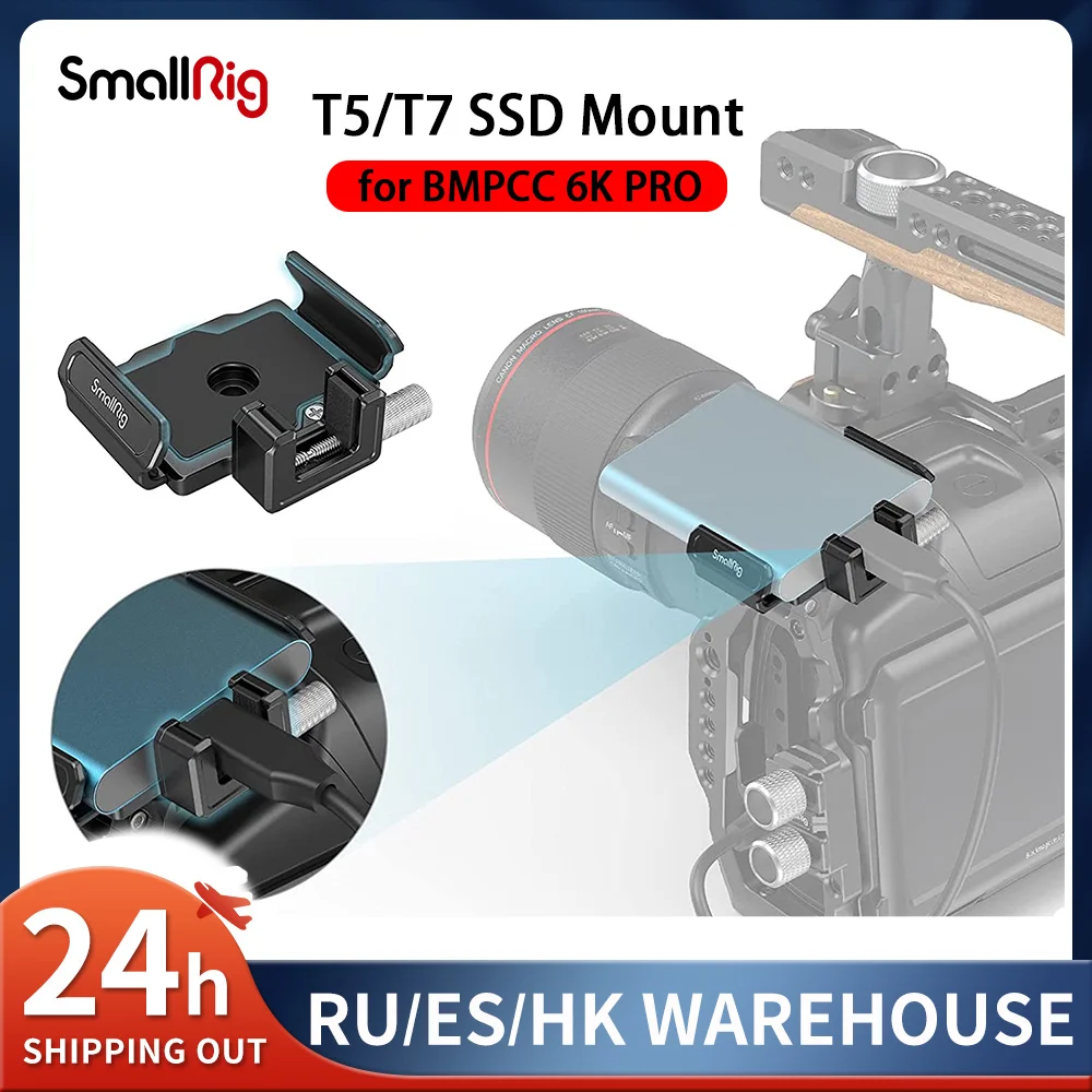 

SmallRig T5/T7 SSD Mount For BMPCC 6K PRO For Samsung T5/T7 SSD Compatible With SmallRig Cage For BMPCC 6K Pro 3272