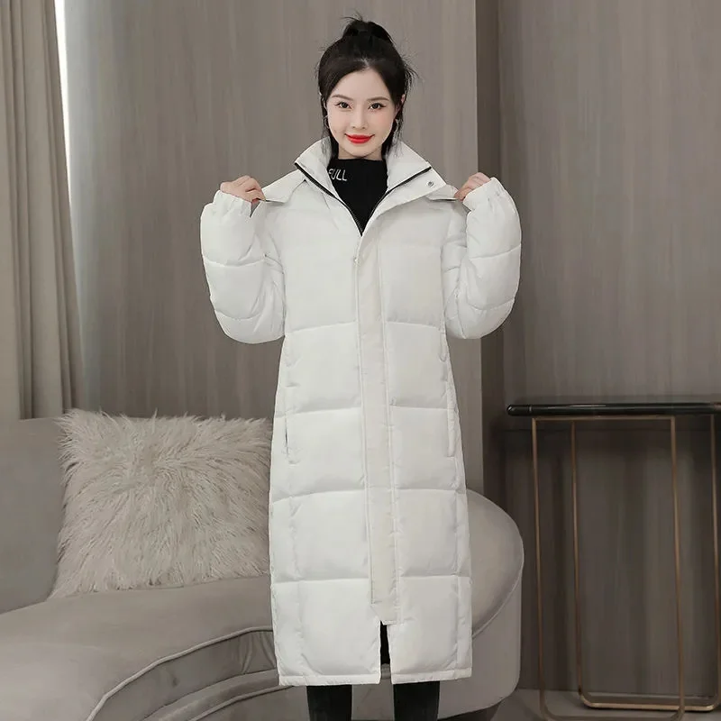 2023 New Women Winter Parka Jacket Long Coat Hooded Outwear Warm Down Cotton Jacket Slim Parka Padded Loose Female Student Coats