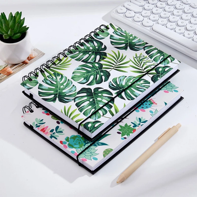 

2022 Hardcover Spiral Notebook A5/A6 Planner Schedule Journal Notepad Day Dated Page with Hourly Timetable Elastic Strap Lock