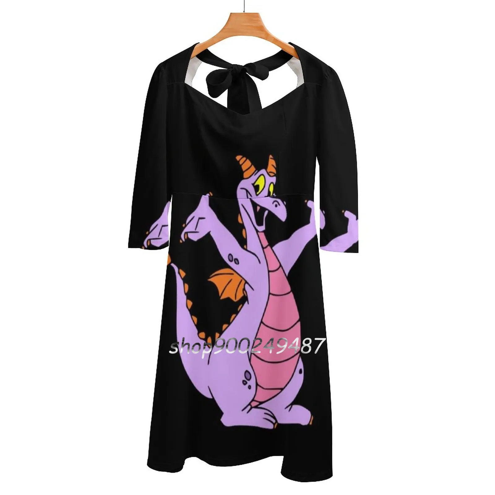 Figment One Little Spark Square Neck Dress New Plus Size Elegant Women Waist Tight Imagination Imagine