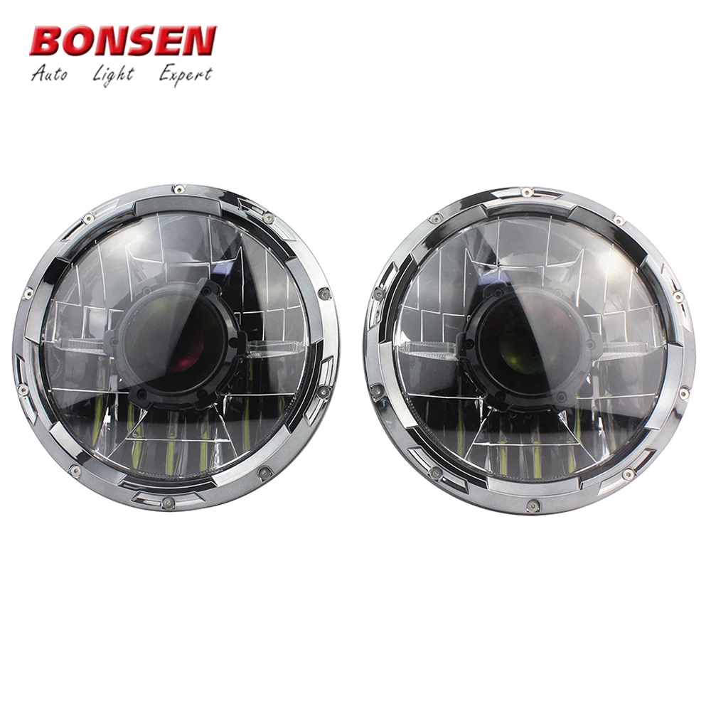 Bonsen new product 7" Round Led Headlight 45W White DRL Laser Headlight 7Inch for Jeep Wrangler 4x4 offroad