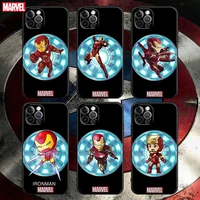 phone case for apple iphone 11 12 13 pro max 7 8 se xr xs max 5 5s 6 6s plus soft silicone tpu case cover marvel cute iron man