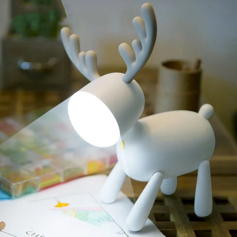 

Elk Deer Rotary Night Light Tail Adjustable Timing USB Lamp Kids Bedroom Decor Desktop decoration