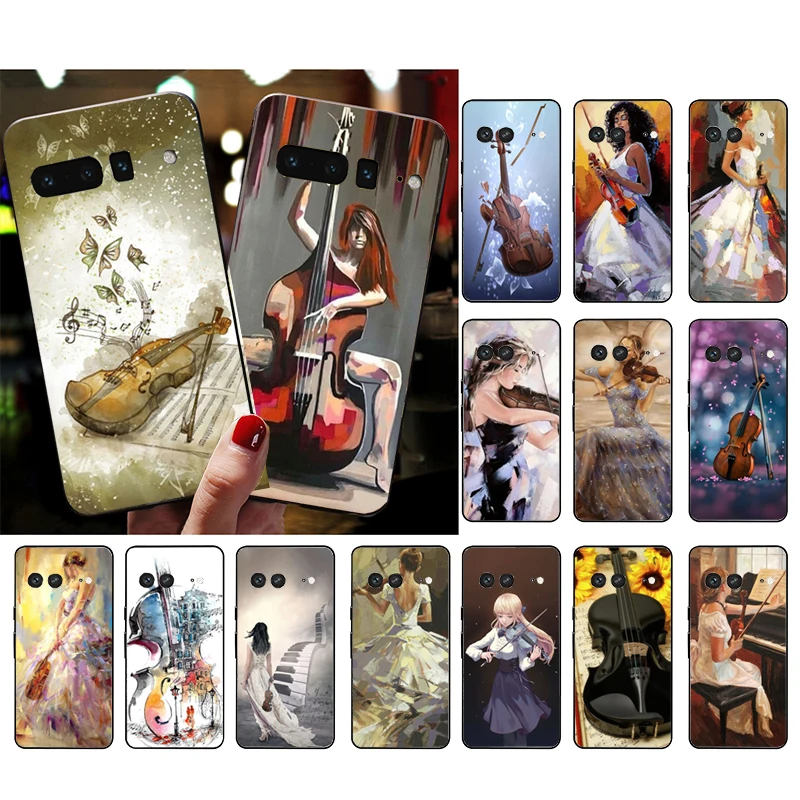 

Phone Case for Google Pixel 7 Pro 7 6A 6 Pro 5A 4A 3A Pixel 4 XL Pixel 5 6 4 3 XL 3A XL 2 XL Violin Girl Case