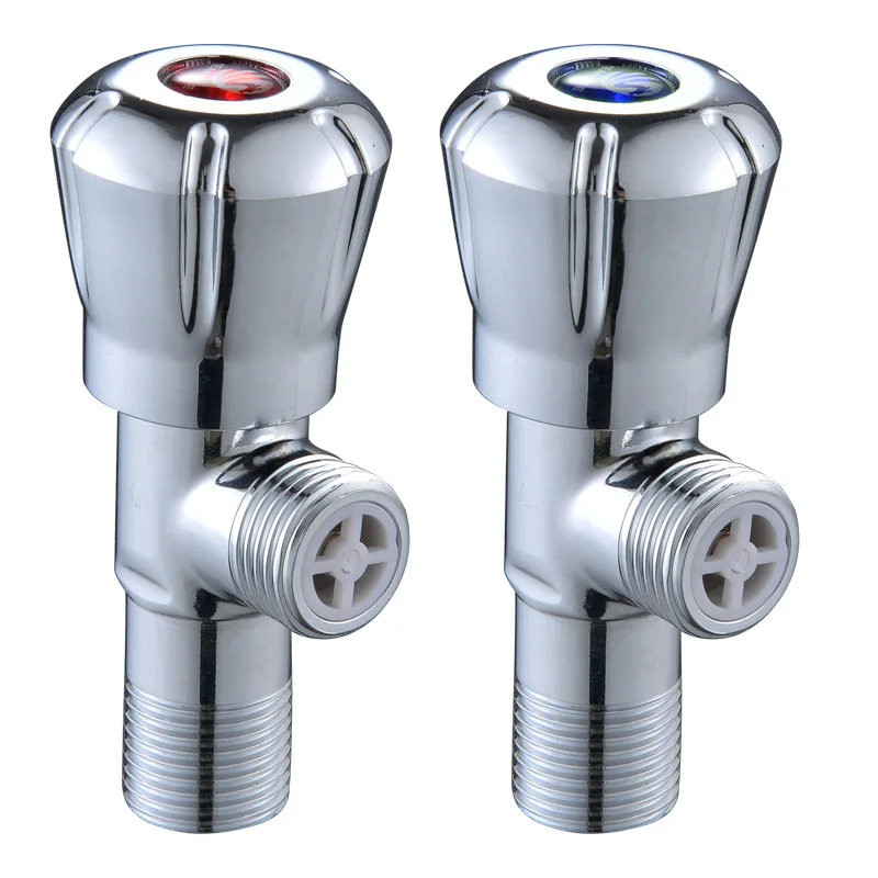 

Toilet anti-backflow check triangular valve thickened copper hot and cold water 4-point valve switch one-way angle valve