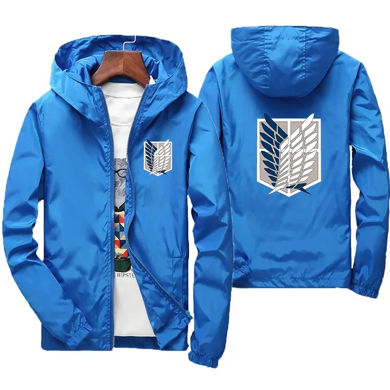 Мужская куртка с принтом аниме Атака Титанов повседневная спортивная на молнии в