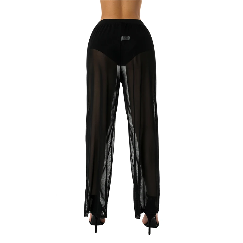 Женские прозрачные брюки с высокой талией