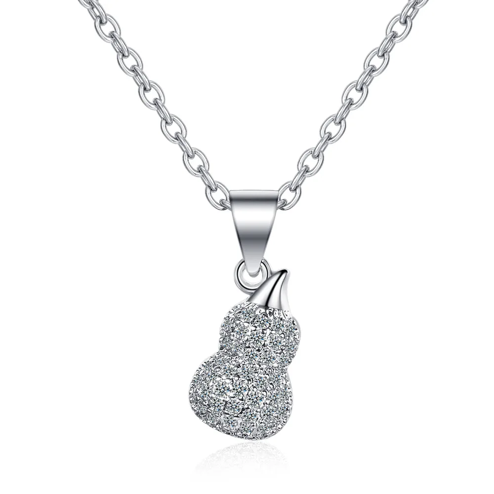 

Double-sided Gourd Pendant Necklace Female Japanese and Korean Version of The Niche Design Opal Diamond Clavicle Chain Necklace
