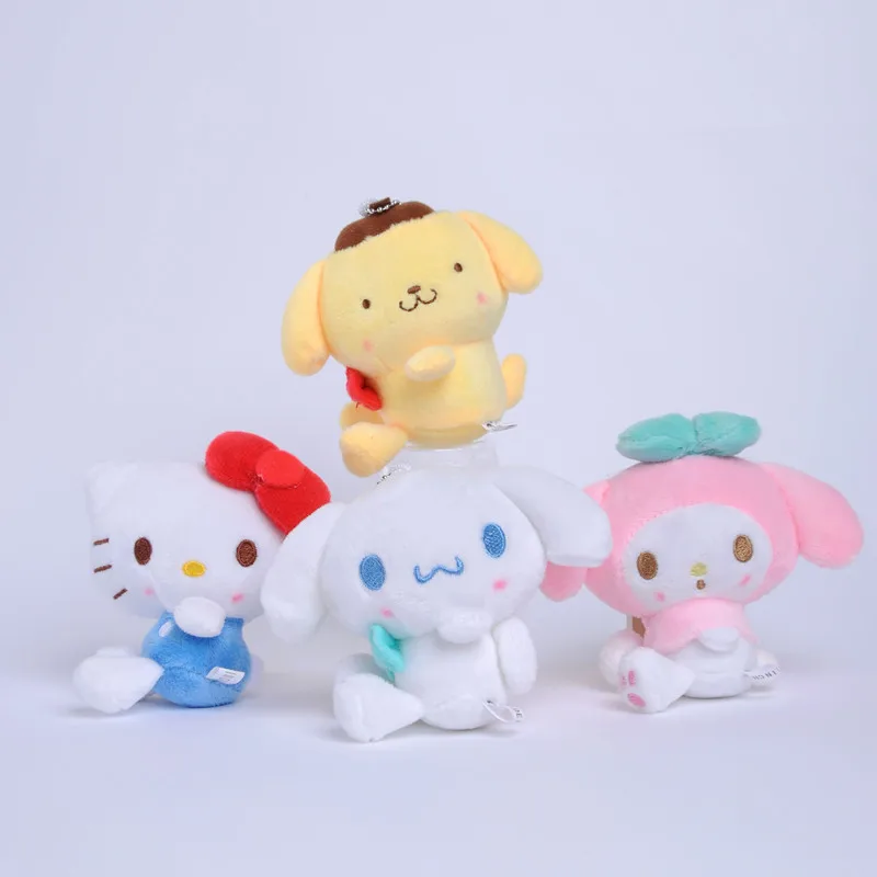 

Плюшевые игрушки Hello Kitty Kawaii Sanriod, 10 см, милые Мультяшные плюшевые куклы плюшевые подвеска, праздничные подарки