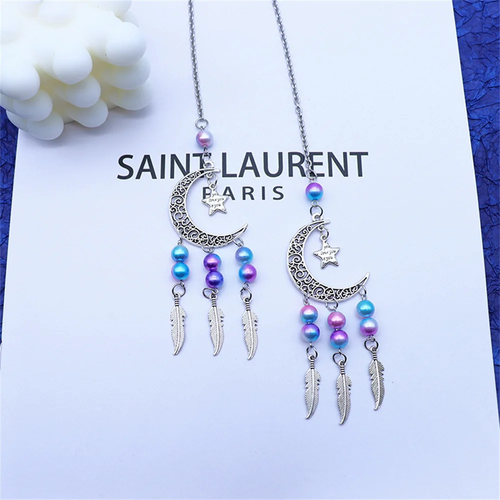 

Alloy Dream Catcher Moon Feather Car Pendant Keep Out Of Sight Pendant Dream Chaser Handmade Interior Trim No Fading