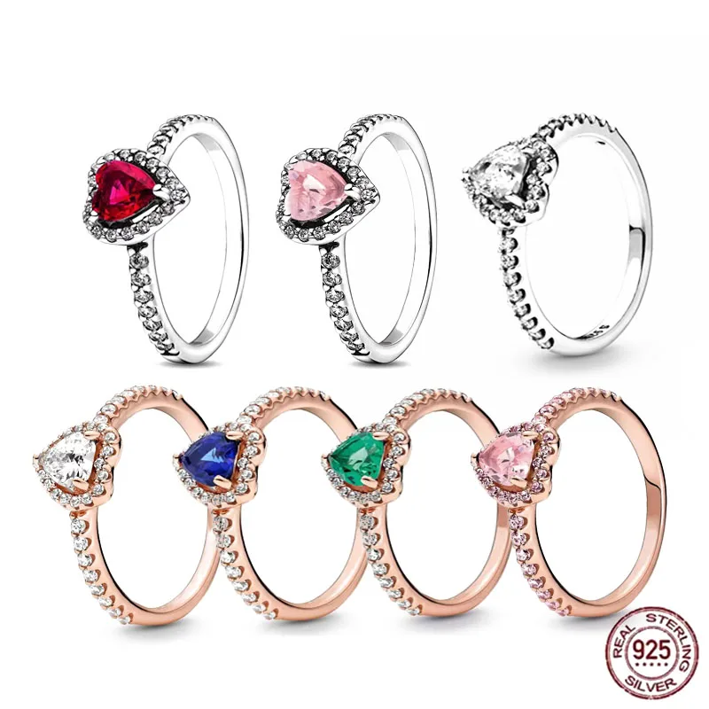 

Женское кольцо из серебра пробы, с красным сердцем