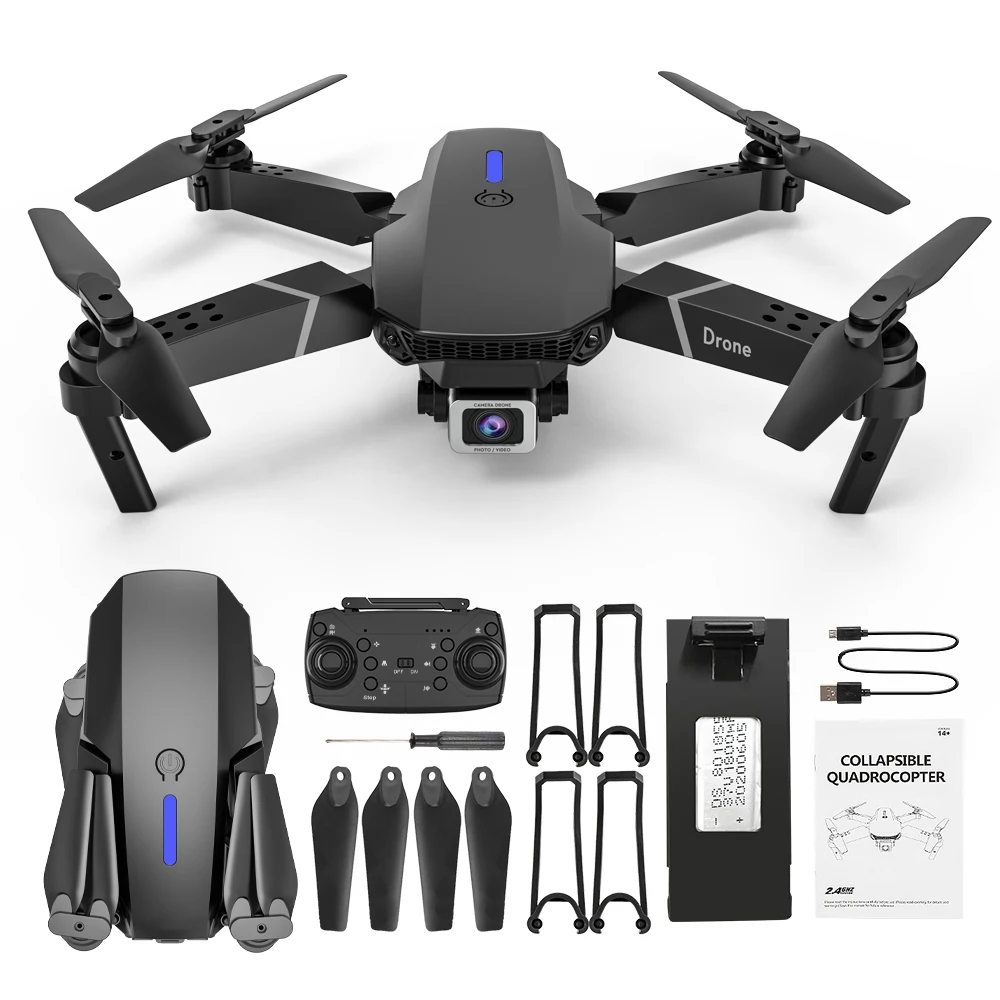 

e88 4k HD Dual camera high range drone with gps sa base sata dron dj inspire 2 more combo flight time 45 min