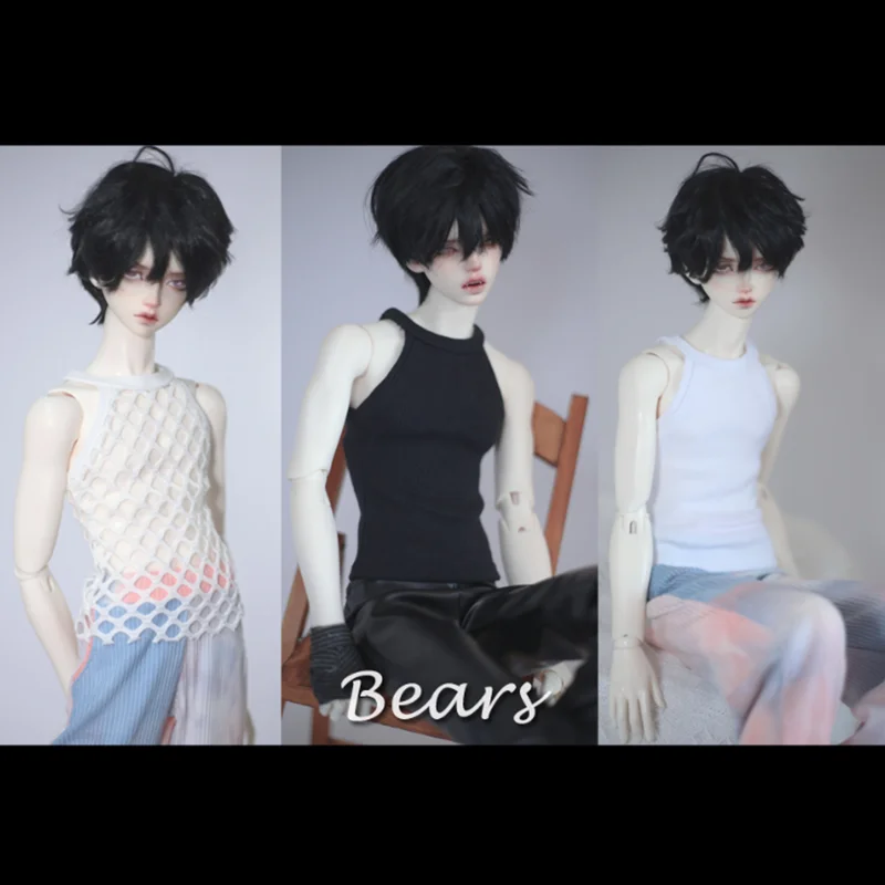 

BJD Doll Vest Clothes for 1/3 1/4 BJD Clothes 68 73 Strong Uncle Black White Stretch Vest Doll Clothing Accessories