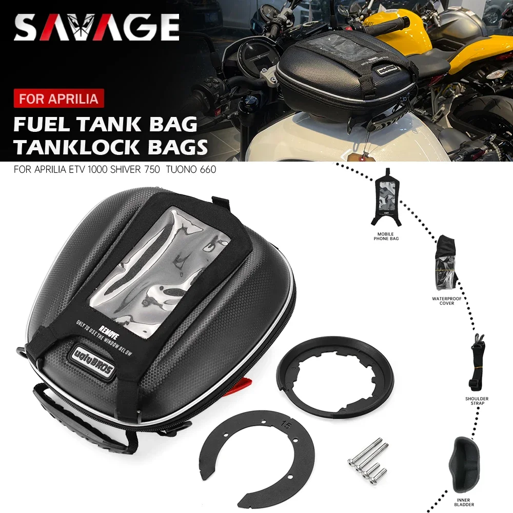 

Motorcycle Tank Bags For Aprilia Tuono 660 Shiver 750 750GT Caponord 1000 Tanklock Luggage Storage Bag Backpack Racing Tool Bag