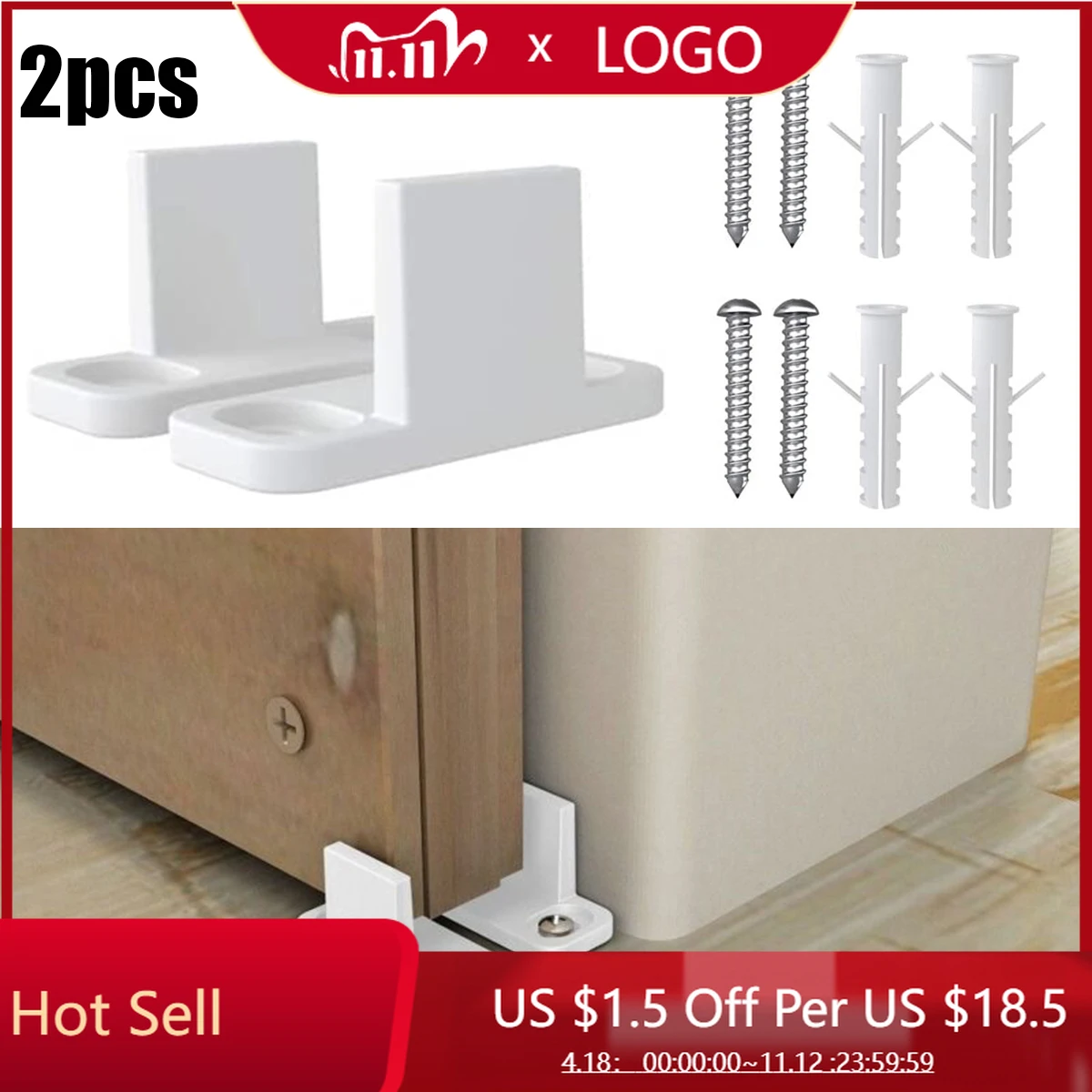 

6X/set Floor Guide Plastic L-Guide Replacement For Hardware 4.5 x 2 cm
