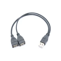 30cm usb 2 0 a male to 2 dual usb female jack y splitter hub power cord adapter cable