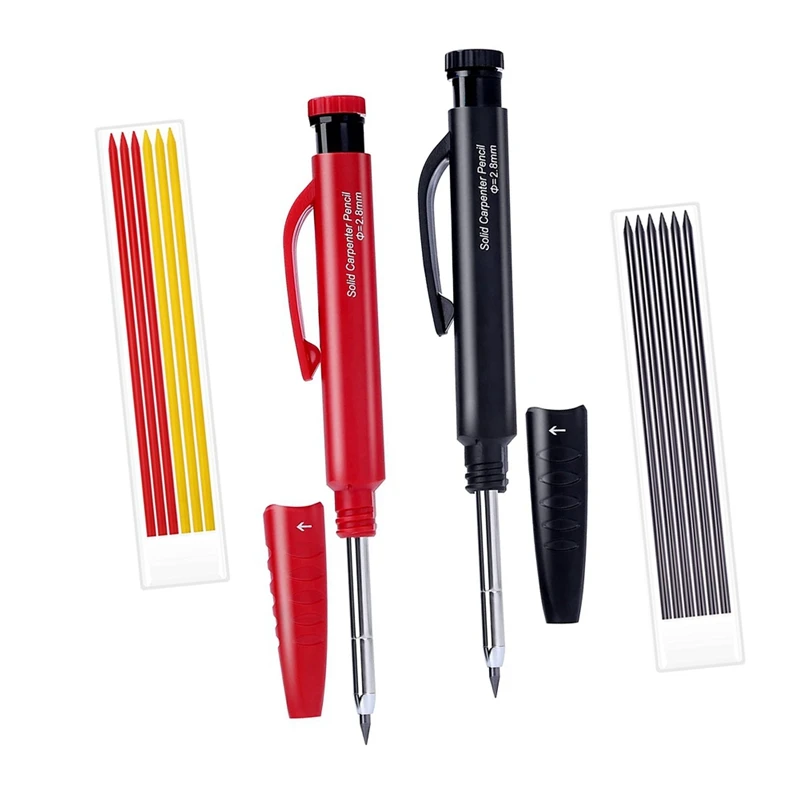 

2 шт. твердая искусственная кожа с 14 заправками и глубоким отверстием для маркировки архитекторов, столярных работ