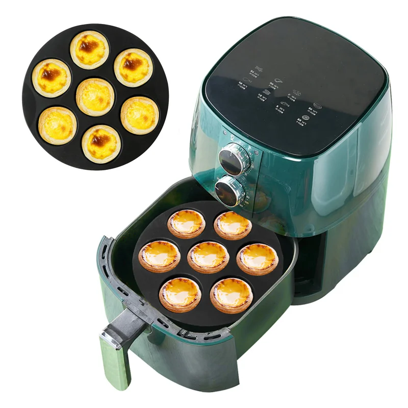 

7 Even Cake Cups Air Fryer Accessories Reusable Silicone Baking Mold Pot Food Cake Pan Tools תבניות אפיה Kitchen Accessories